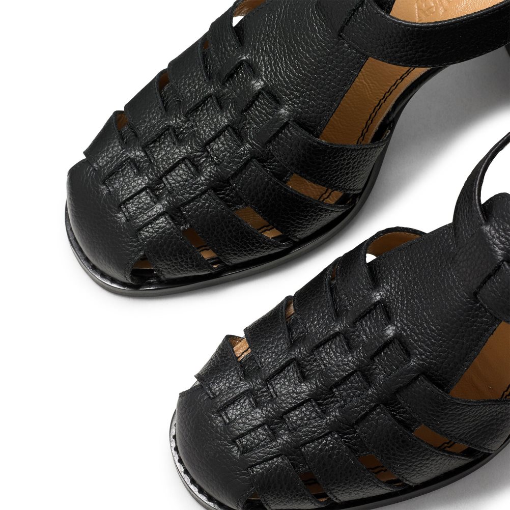 Russell & Bromley Amalfi Fisherman Block Sandaler Klack Dam Svarta | IQCJX-0426