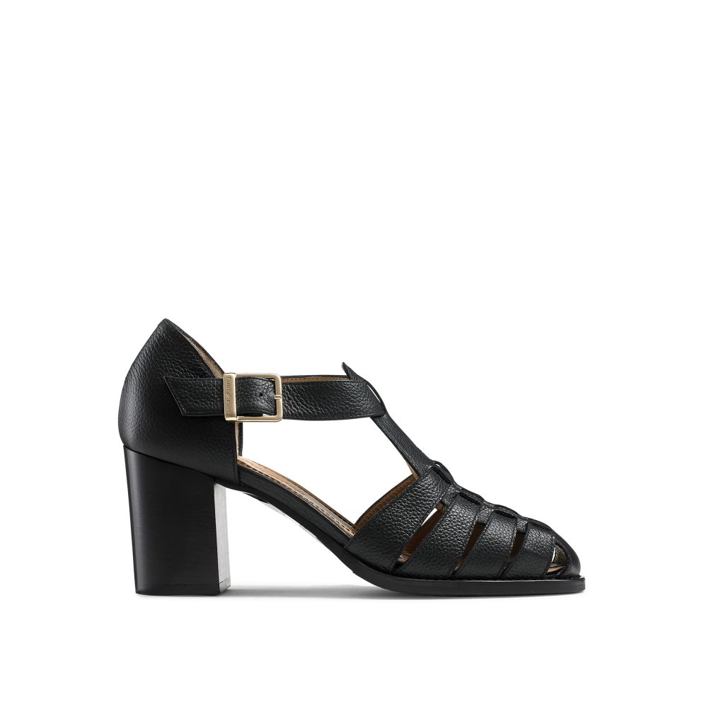 Russell & Bromley Amalfi Fisherman Block Sandaler Klack Dam Svarta | IQCJX-0426