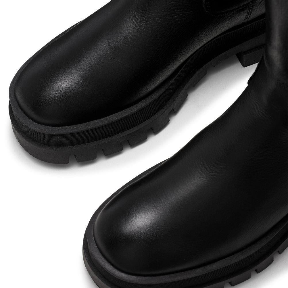Russell & Bromley Arbets It Zip Back Worker Ankelboots Dam Svarta | SWKNJ-1495