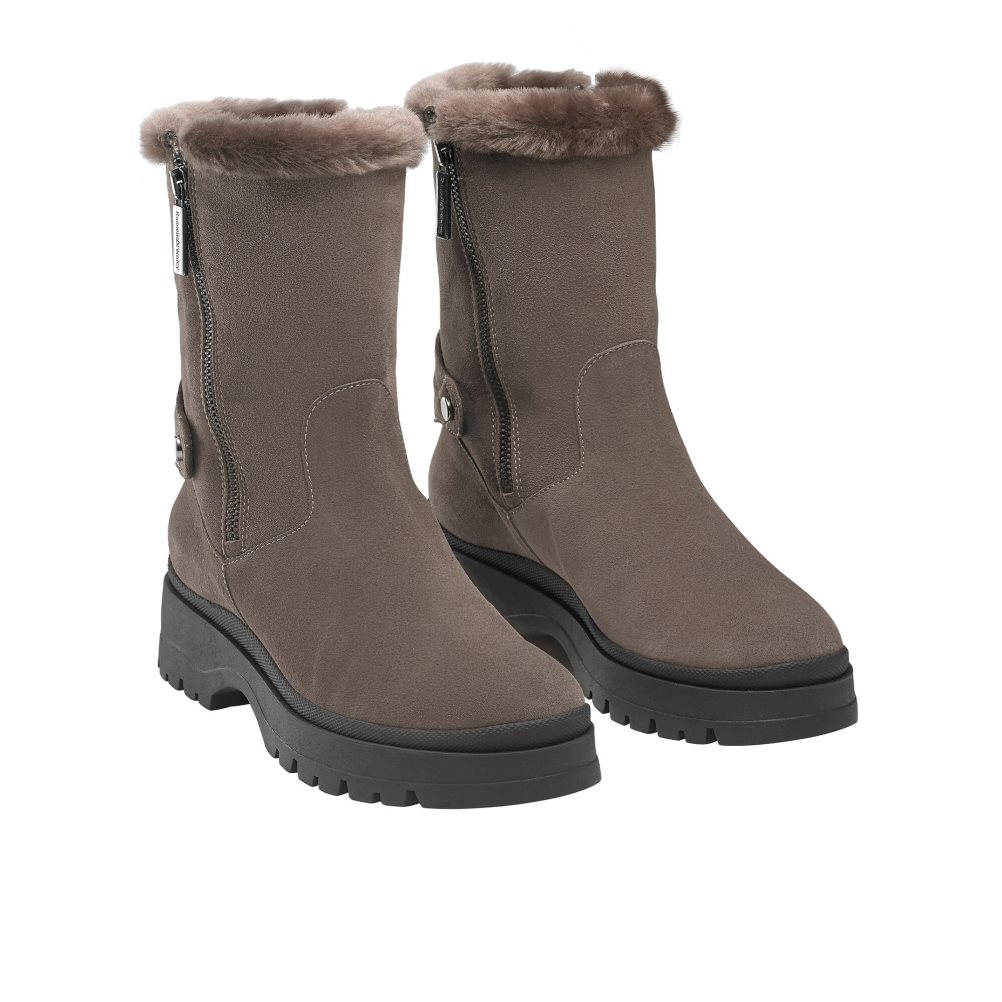 Russell & Bromley Arctic Shearling Fodrade Stomper Ankelboots Dam Bruna | ZQVAH-6027