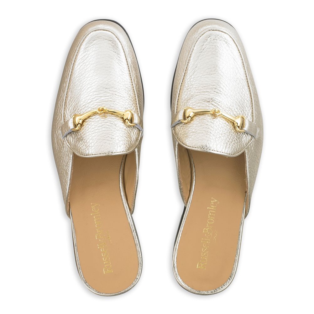 Russell & Bromley Backless Loafers Dam Guld | JDAOT-9142