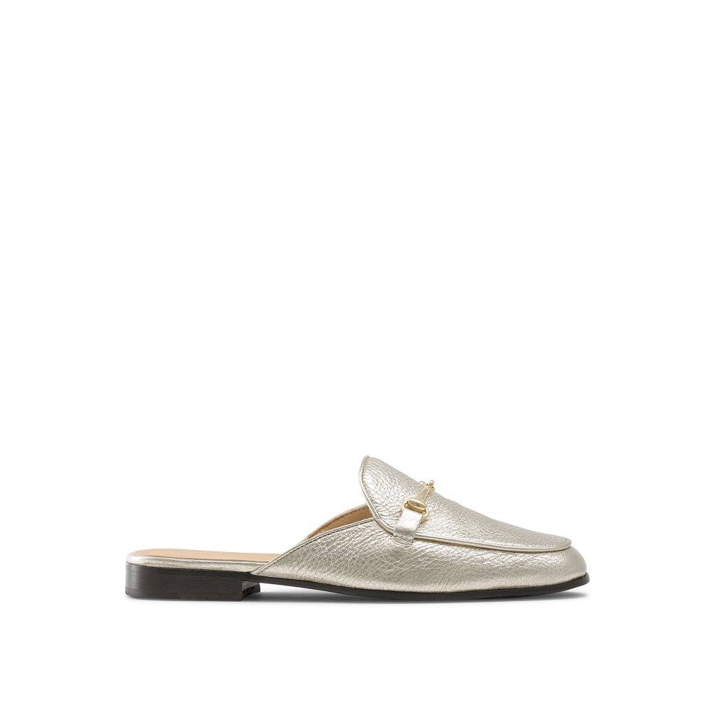 Russell & Bromley Backless Loafers Dam Guld | JDAOT-9142