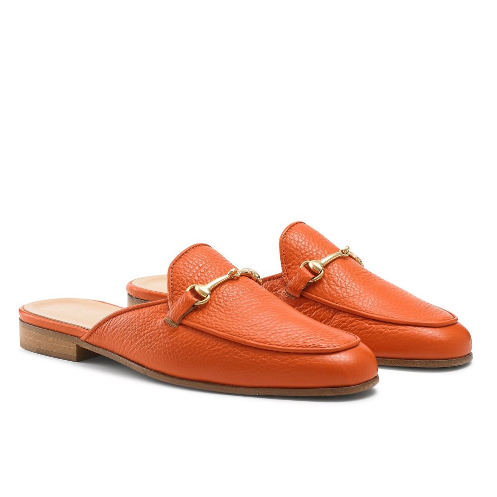 Russell & Bromley Backless Loafers Dam Orange | GDETY-2478