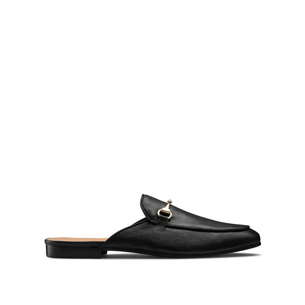 Russell & Bromley Backless Loafers Herr Svarta | ZXCGS-8476