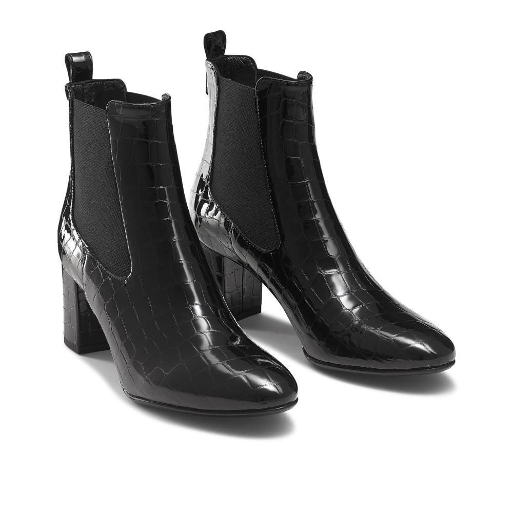Russell & Bromley Beetle Block Heel Chelsea Stövlar Dam Svarta | EBTSJ-6732