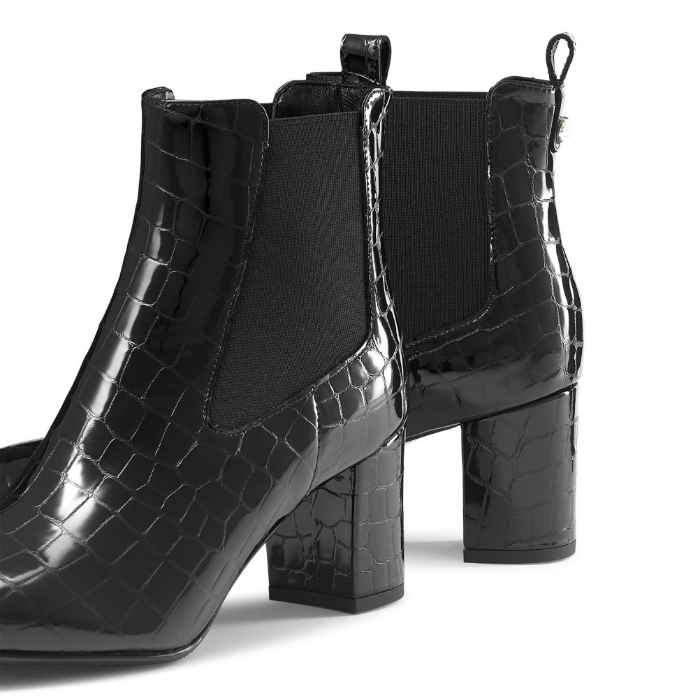 Russell & Bromley Beetle Block Heel Chelsea Stövlar Dam Svarta | EBTSJ-6732