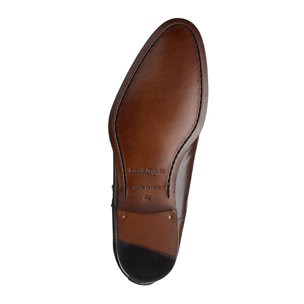 Russell & Bromley Birch Double Spännen Monk Formella Skor Herr Mörkbruna | HNIOB-4705