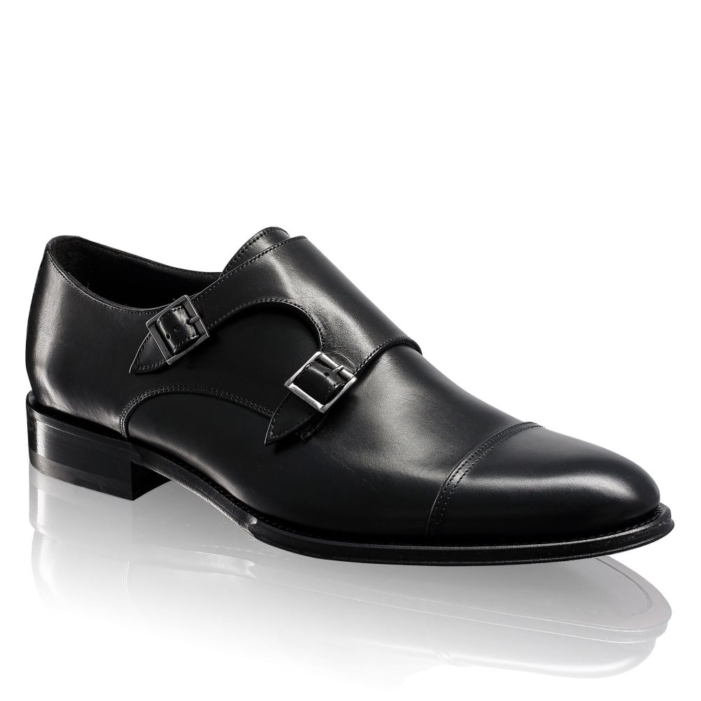 Russell & Bromley Birch Double Spännen Monk Formella Skor Herr Svarta | SYFZB-9423