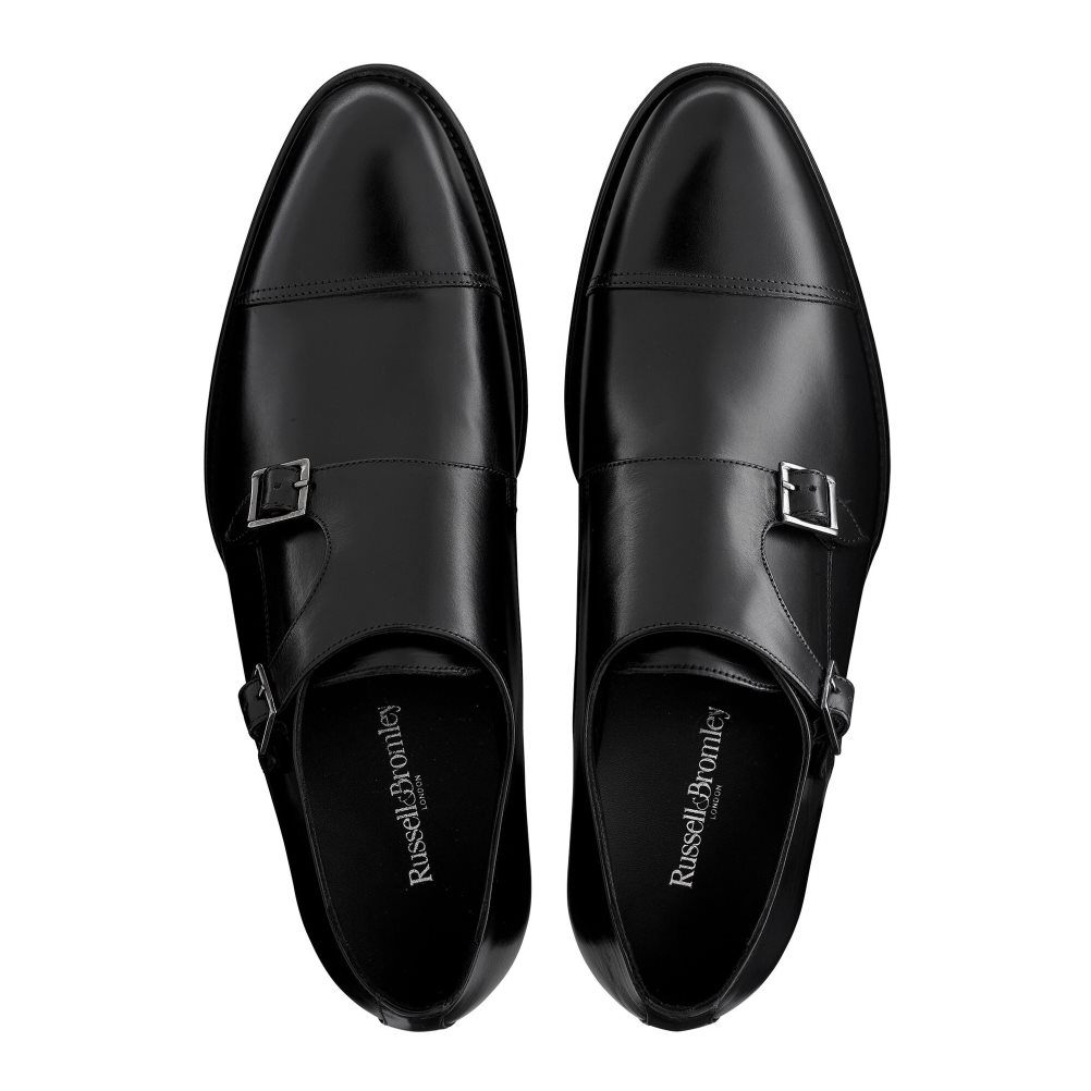 Russell & Bromley Birch Double Spännen Monk Formella Skor Herr Svarta | SYFZB-9423