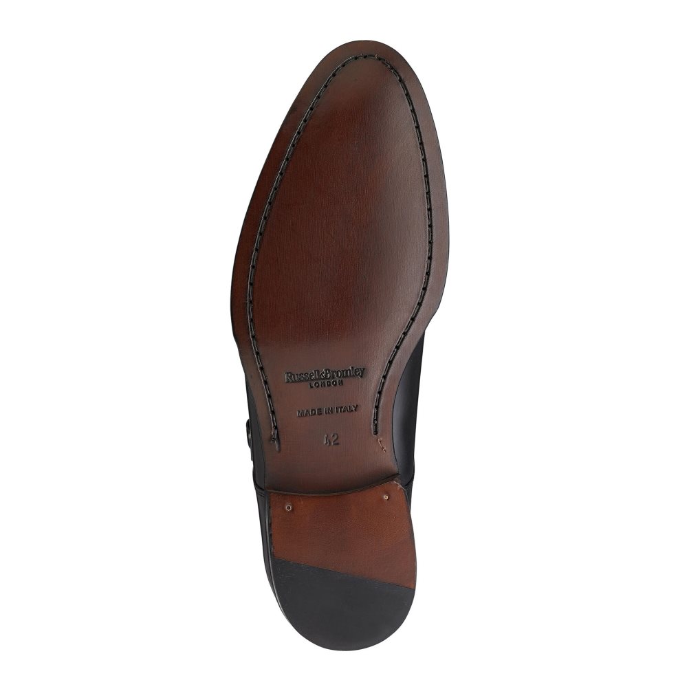 Russell & Bromley Birch Double Spännen Monk Formella Skor Herr Svarta | SYFZB-9423
