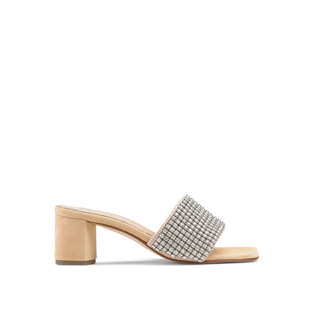 Russell & Bromley Blingbloc Diamante Block Mules Skor Dam Silver | KUIEN-0987