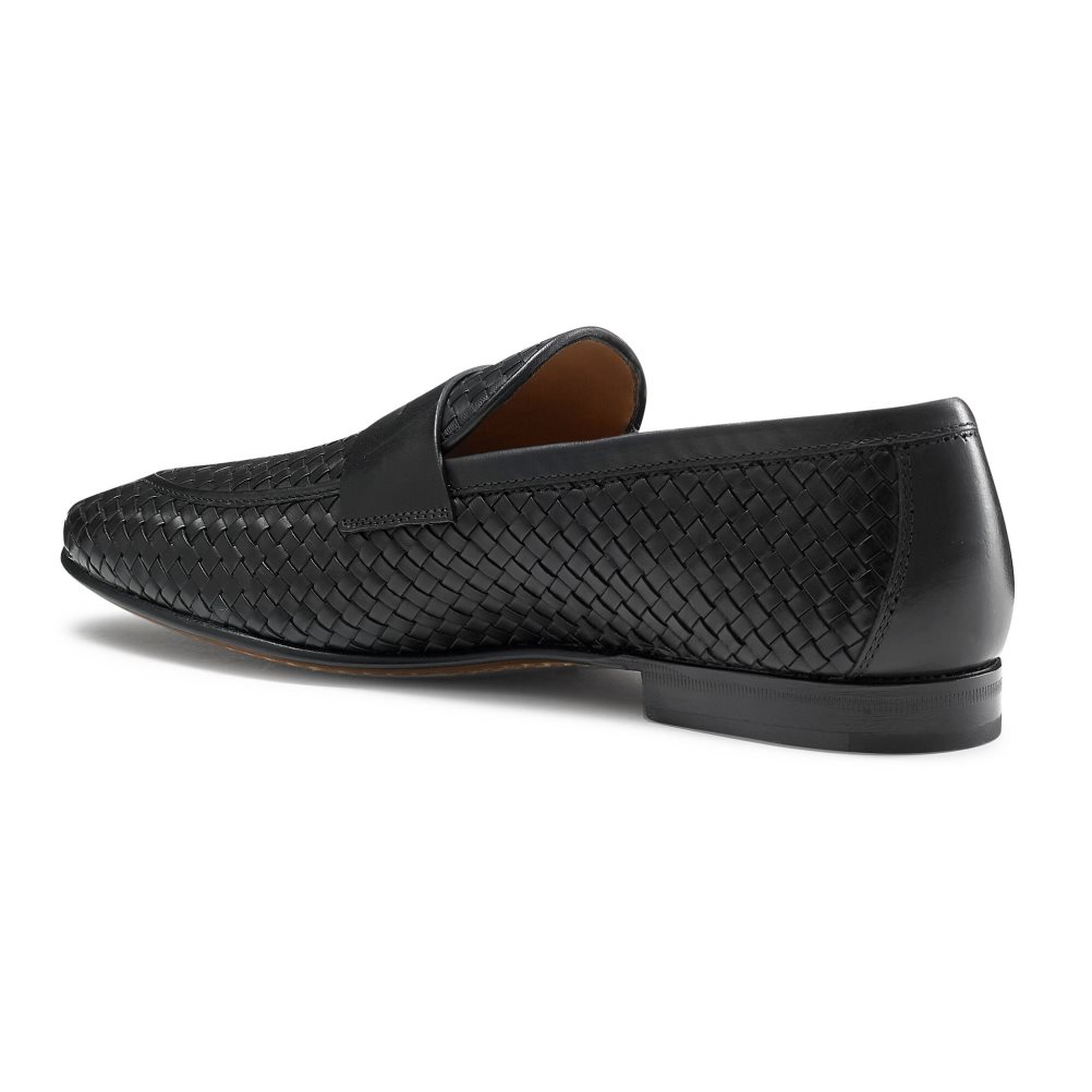 Russell & Bromley Bologna Weave Formella Skor Herr Svarta | RXNLU-6107