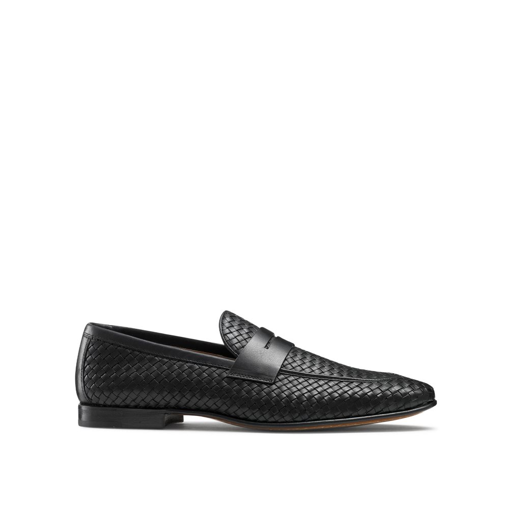 Russell & Bromley Bologna Weave Formella Skor Herr Svarta | RXNLU-6107
