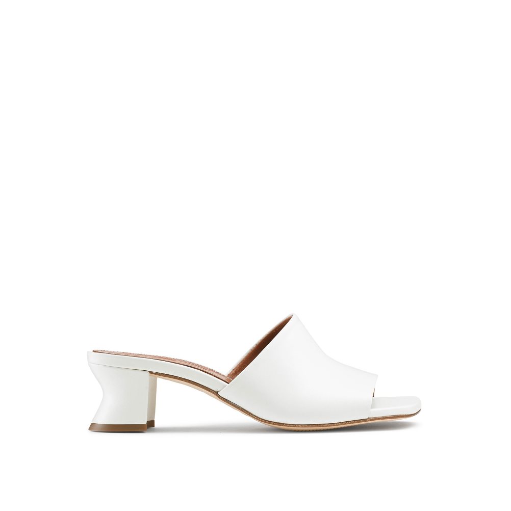 Russell & Bromley Bon Bon Mid Block Mules Skor Dam Vita | LZIWS-8297