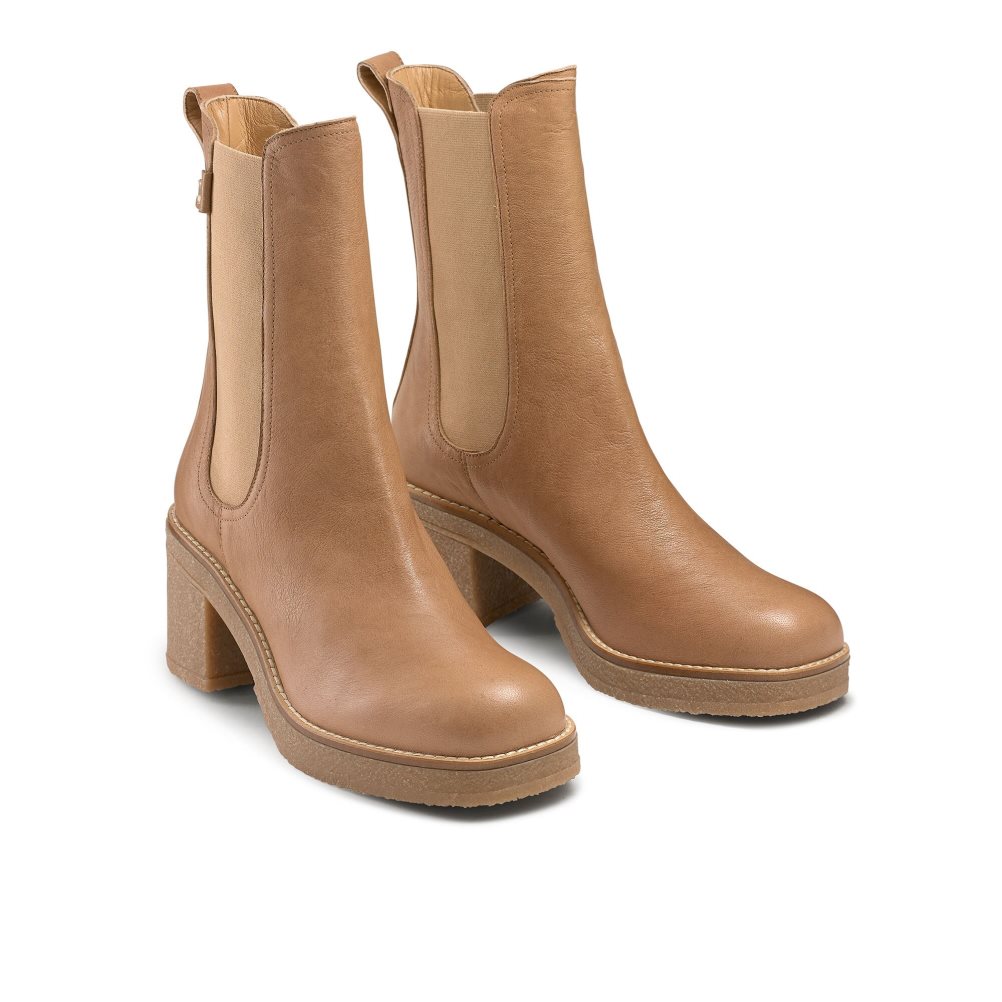 Russell & Bromley Bootcut Crepe Sole Chelsea Stövlar Dam Bruna | UMKVE-5382