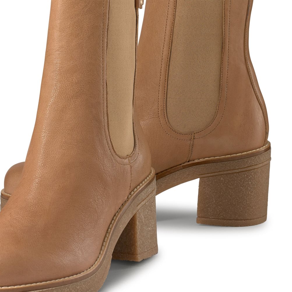 Russell & Bromley Bootcut Crepe Sole Chelsea Stövlar Dam Bruna | UMKVE-5382