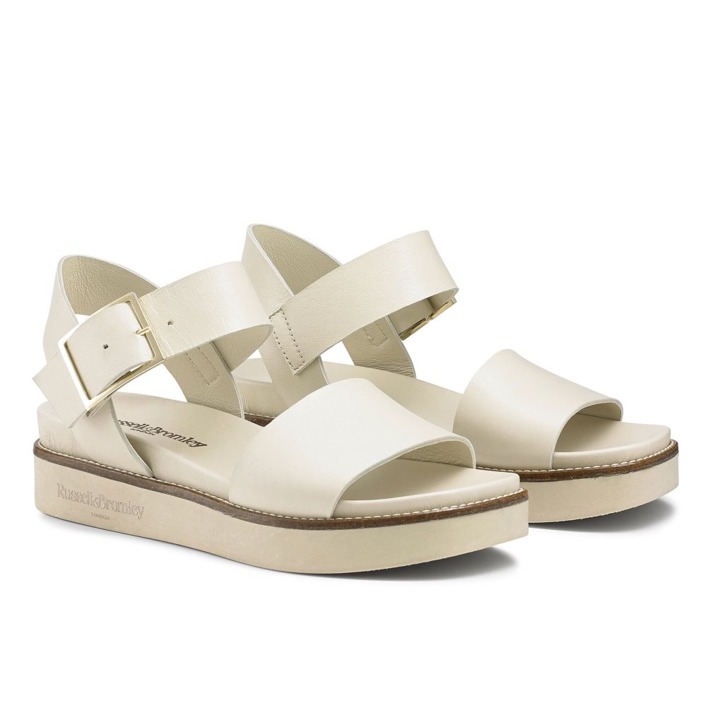 Russell & Bromley Boston Sportiga Platta Sandaler Dam Grädde | EUOCS-3204