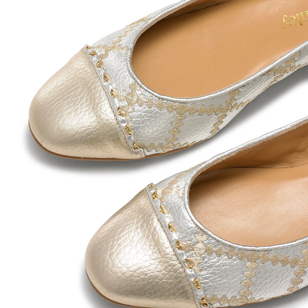 Russell & Bromley Boulevard2 Ballerina Dam Silver Guld | APUZE-4713