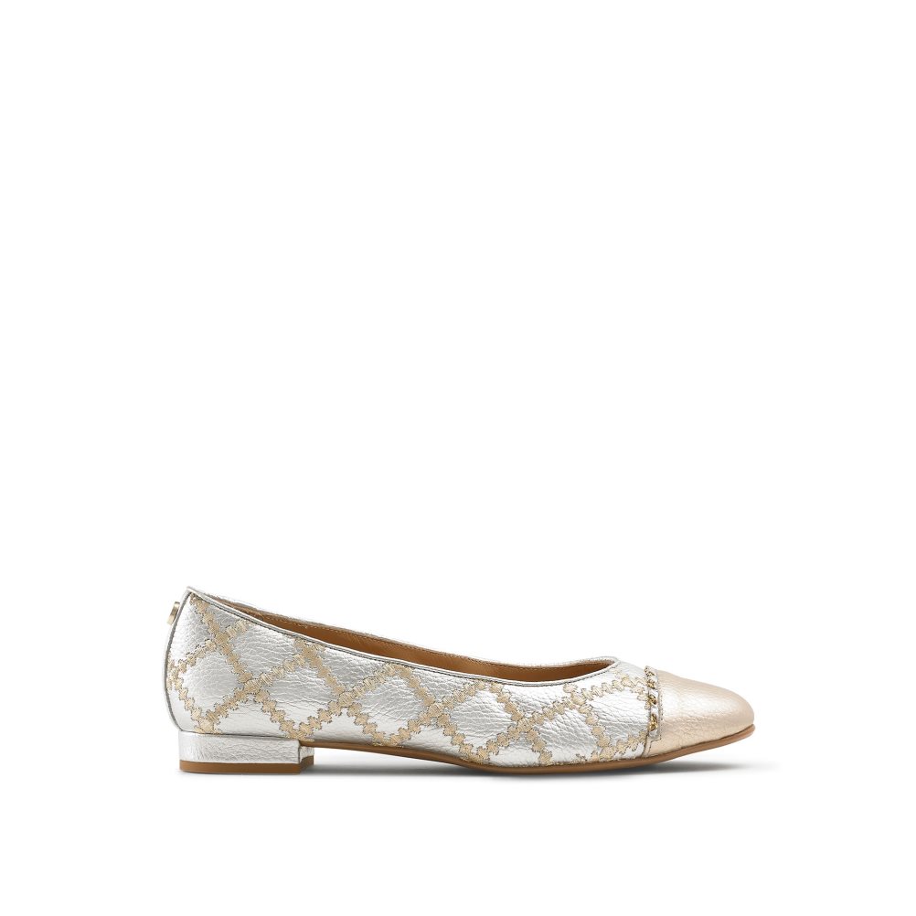 Russell & Bromley Boulevard2 Ballerina Dam Silver Guld | APUZE-4713