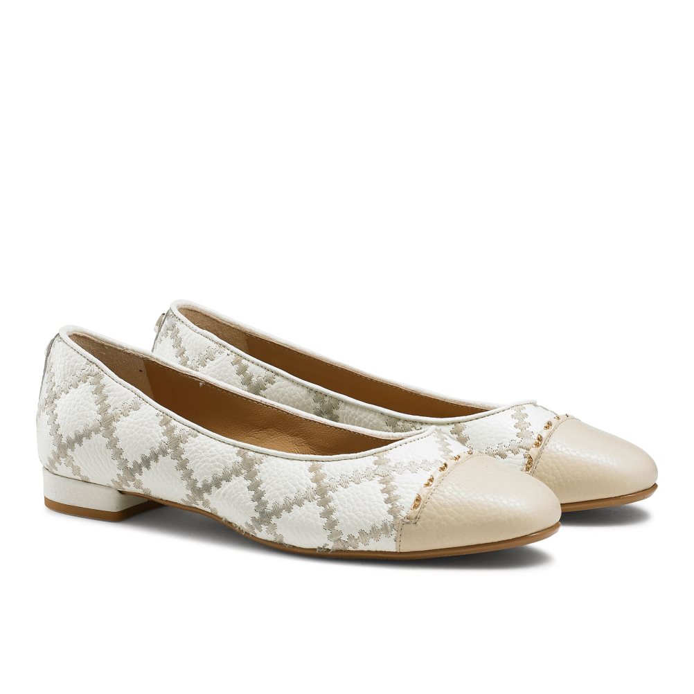 Russell & Bromley Boulevard2 Ballerina Dam Vita Beige | PQEDC-7423