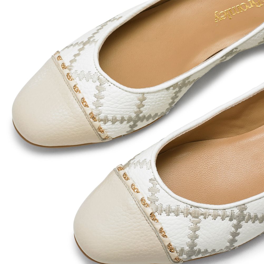 Russell & Bromley Boulevard2 Ballerina Dam Vita Beige | PQEDC-7423