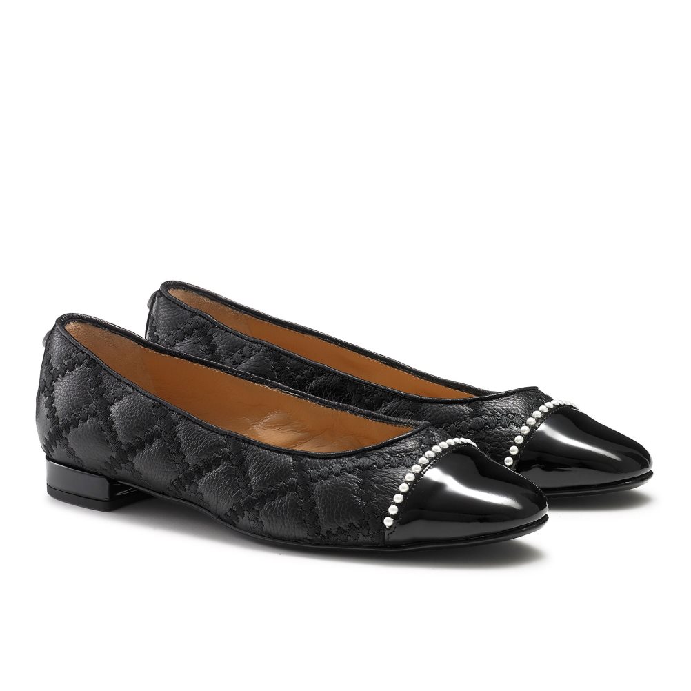 Russell & Bromley Boulevard Pearl Ballerina Dam Svarta | NKRUG-3609