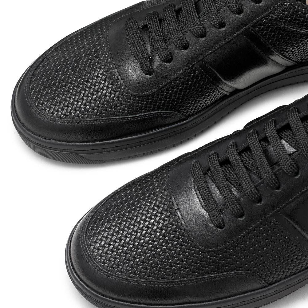 Russell & Bromley Bowery Oxford Spets Sneakers Herr Svarta | HZRBP-2015