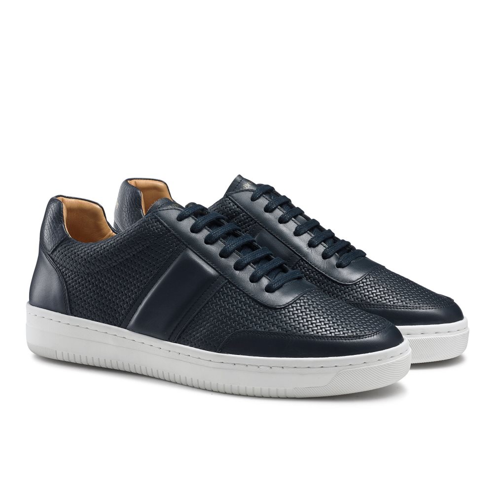 Russell & Bromley Bowery Oxford Spets Sneakers Herr Marinblå | LBJIV-7015