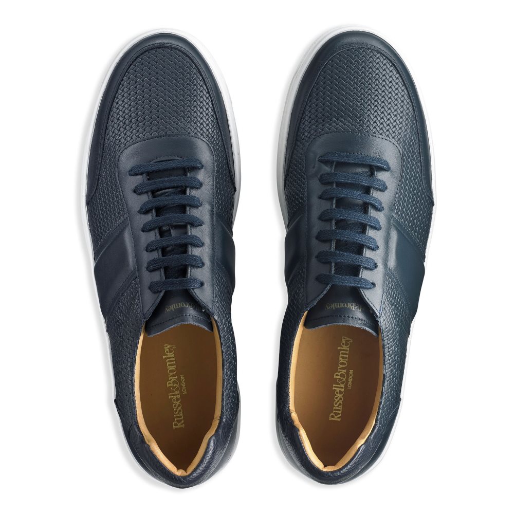 Russell & Bromley Bowery Oxford Spets Sneakers Herr Marinblå | LBJIV-7015