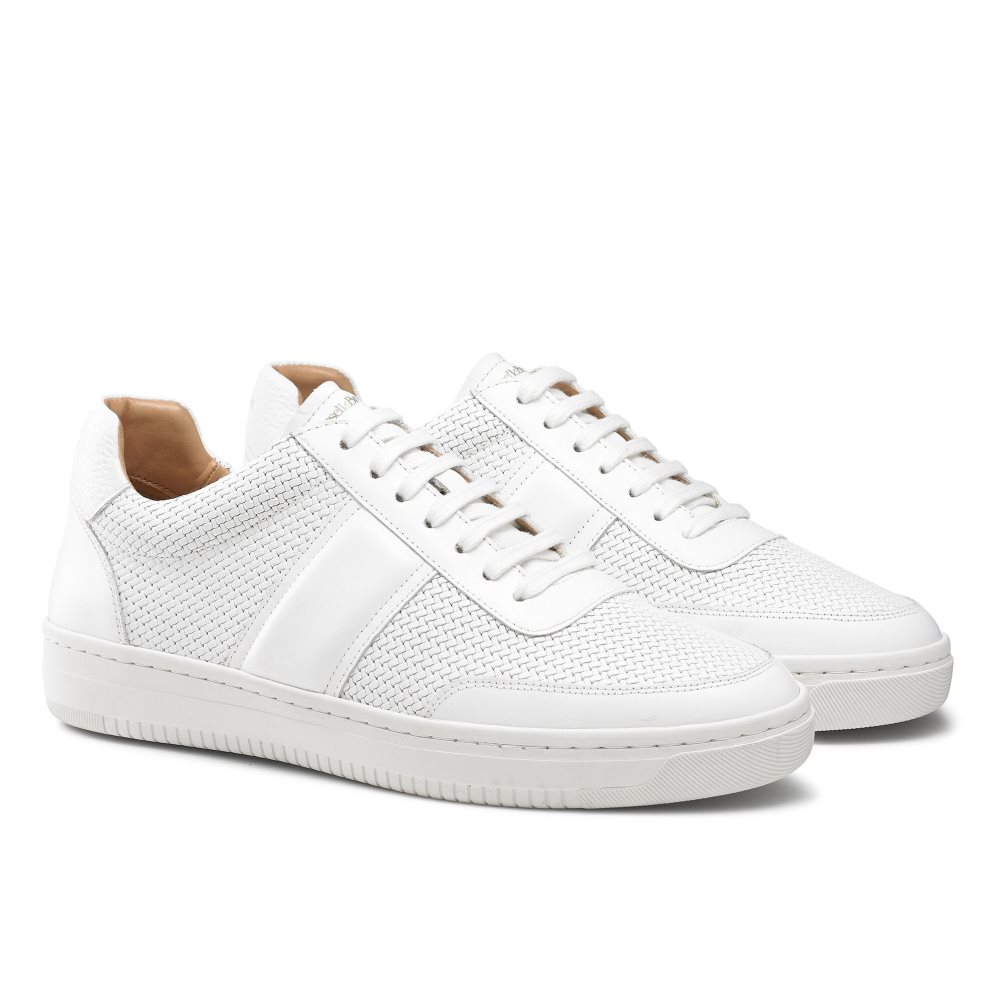 Russell & Bromley Bowery Oxford Spets Sneakers Herr Vita | UWFTO-2461