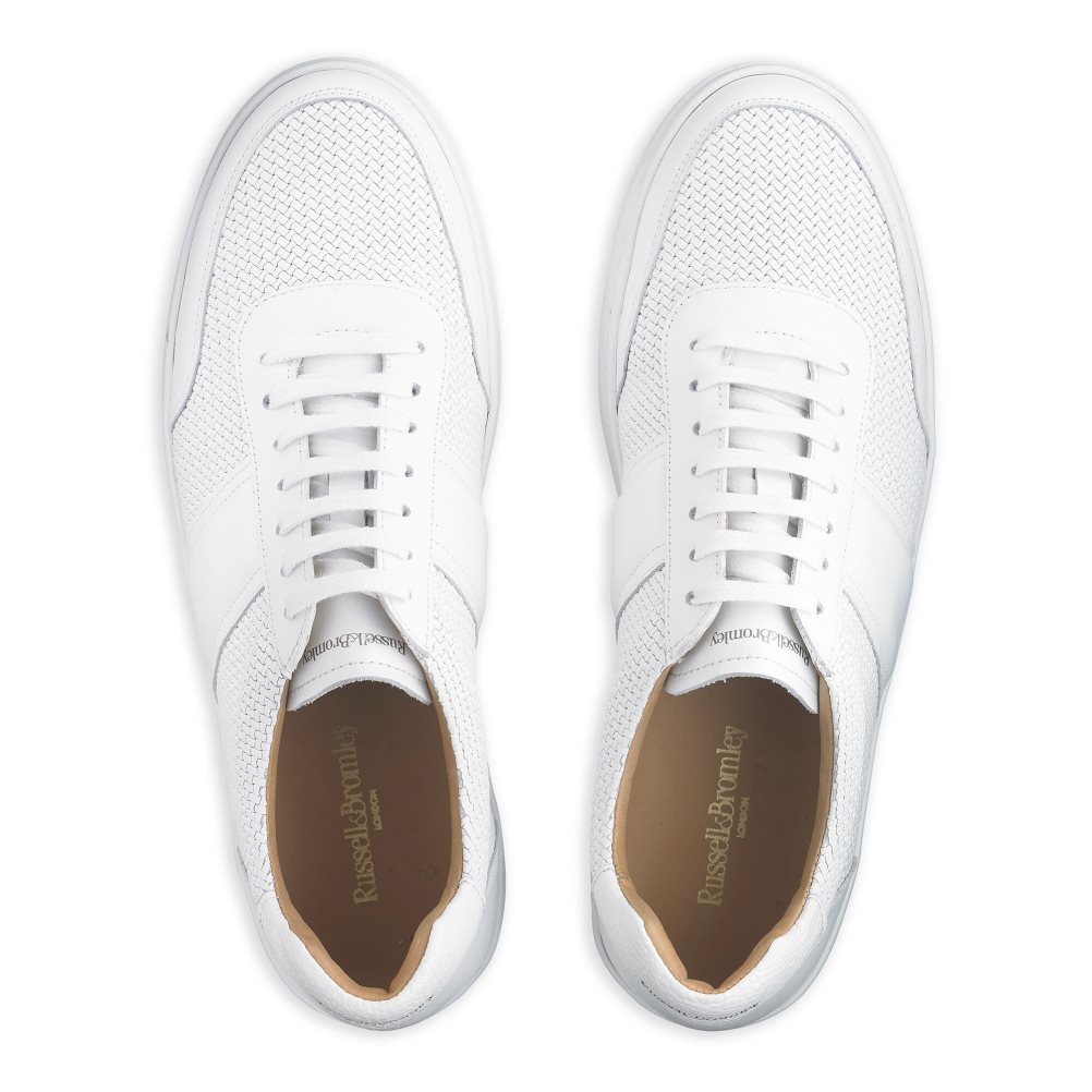 Russell & Bromley Bowery Oxford Spets Sneakers Herr Vita | UWFTO-2461