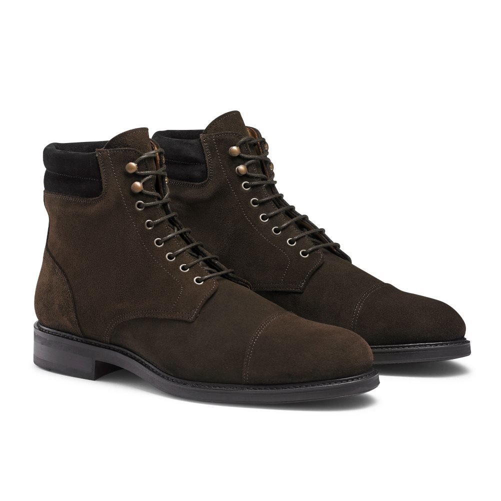 Russell & Bromley Brigade 6 Eyelet Spets Up Ankelboots Herr Choklad | GTMRI-5426
