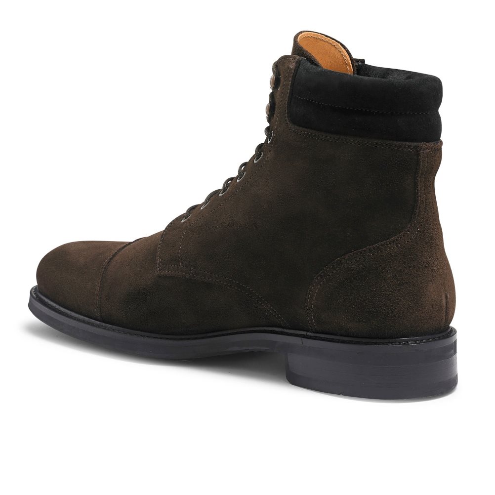 Russell & Bromley Brigade 6 Eyelet Spets Up Ankelboots Herr Choklad | GTMRI-5426
