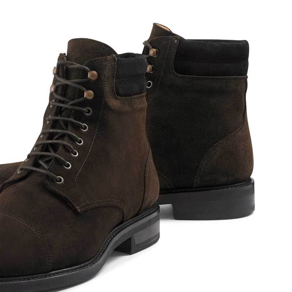 Russell & Bromley Brigade 6 Eyelet Spets Up Ankelboots Herr Choklad | GTMRI-5426