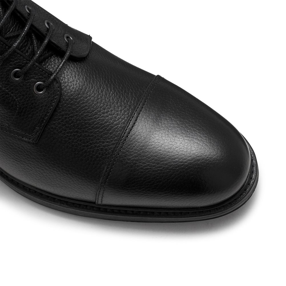 Russell & Bromley Brigade 6 Eyelet Spets Up Ankelboots Herr Svarta | ZSCDK-7635