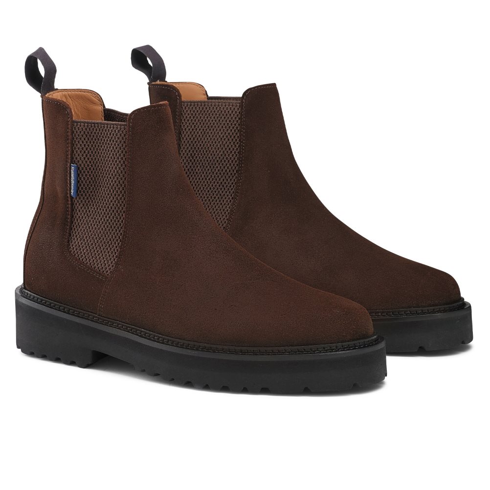 Russell & Bromley Bruton Klädd Sole Chelsea Stövlar Herr Mörkbruna | FIOEW-1375