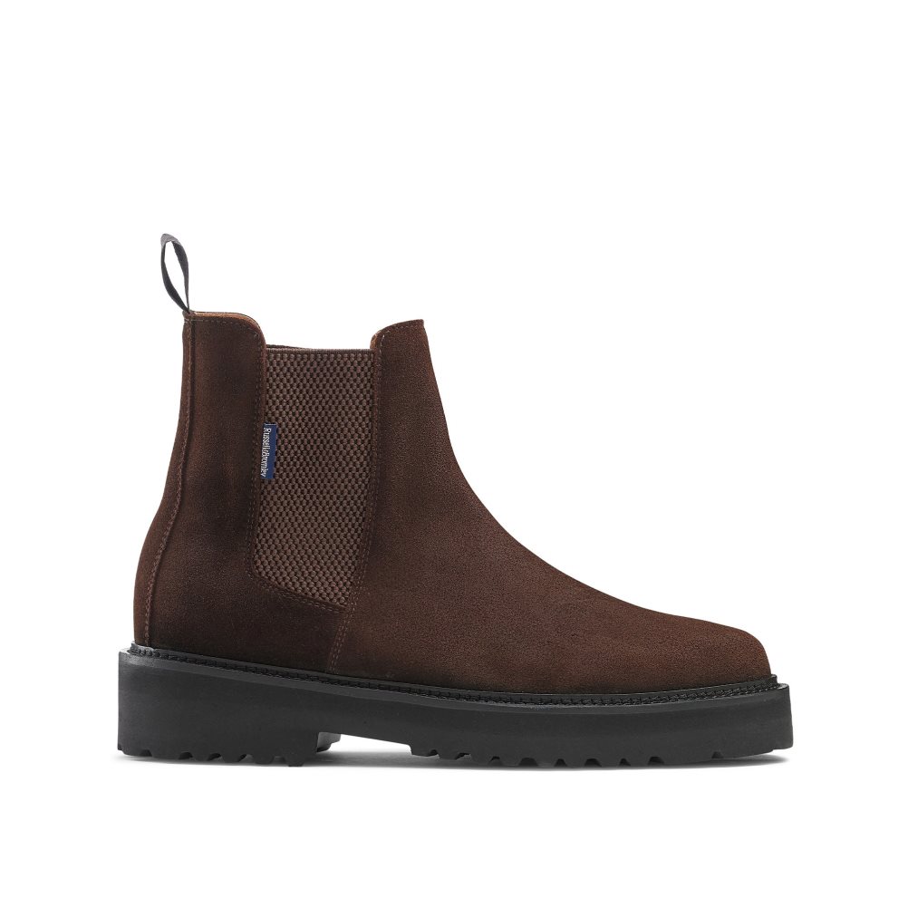 Russell & Bromley Bruton Klädd Sole Chelsea Stövlar Herr Mörkbruna | FIOEW-1375