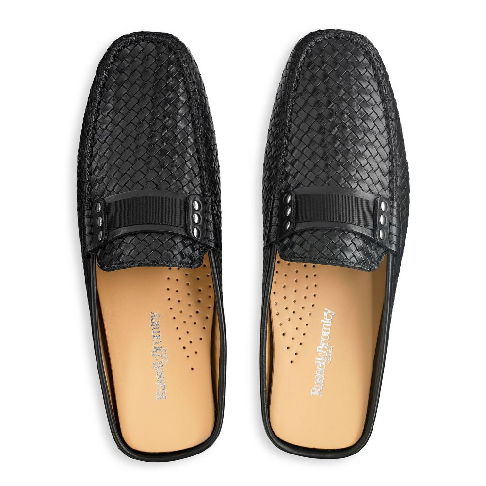 Russell & Bromley Cabriolet Backless Loafers Herr Svarta | CIJUD-9863