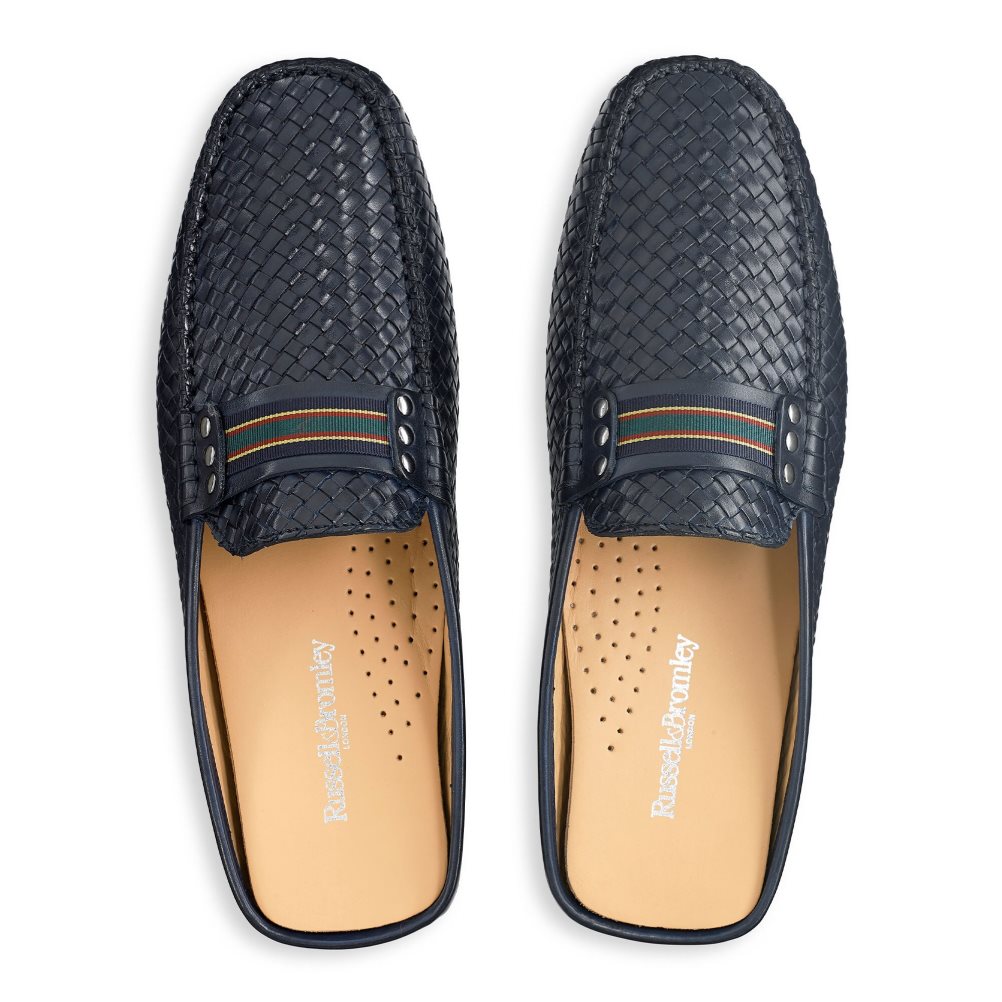 Russell & Bromley Cabriolet Backless Loafers Herr Marinblå | HANVX-8750
