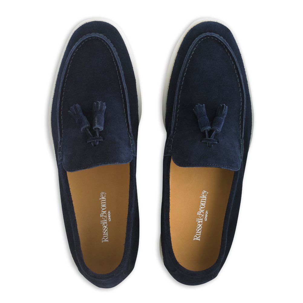 Russell & Bromley Cambria Tassel Loafers Herr Marinblå | GWRVN-0497