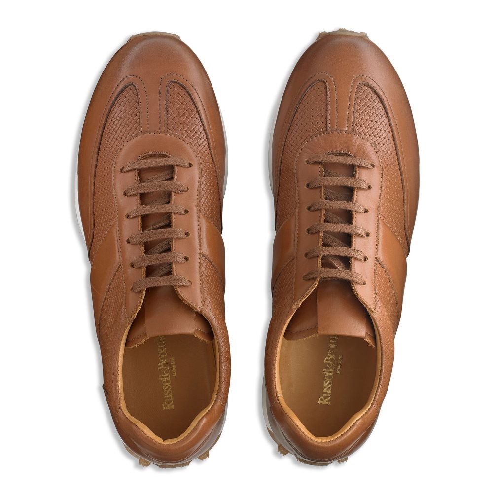 Russell & Bromley Candidate Oxford Spets Runner Sneakers Herr Bruna | DFQMO-5640