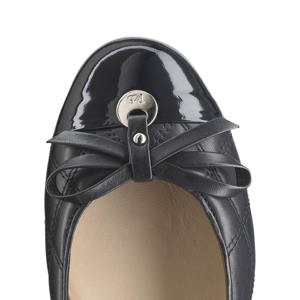 Russell & Bromley Charming Quilted Ballerina Dam Svarta | FPVOH-2810