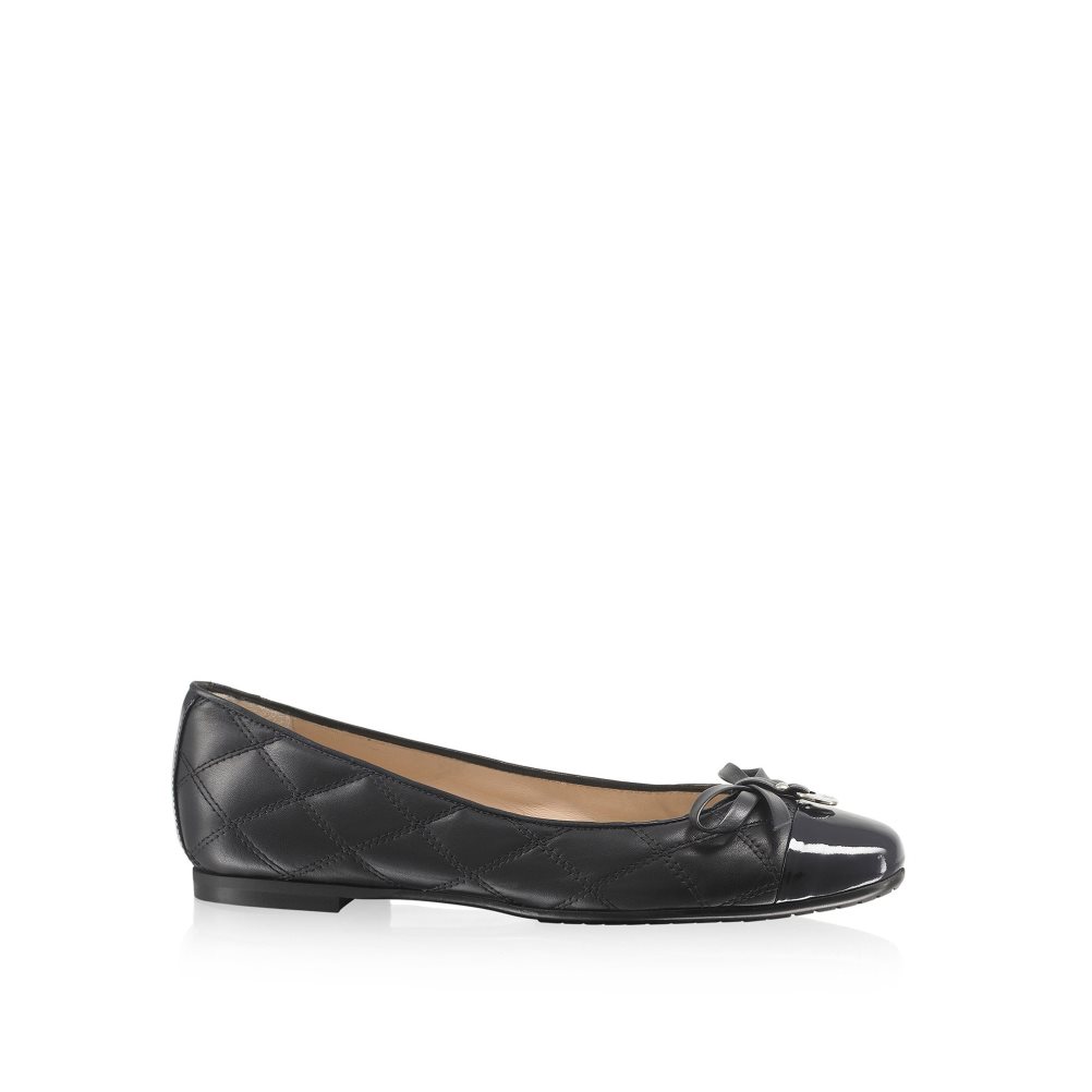 Russell & Bromley Charming Quilted Ballerina Dam Svarta | FPVOH-2810
