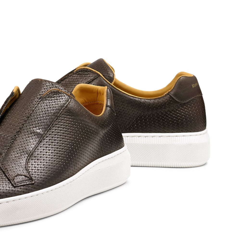Russell & Bromley Clearway M Woven Laceless Sneakers Herr Choklad | OIJRS-8451