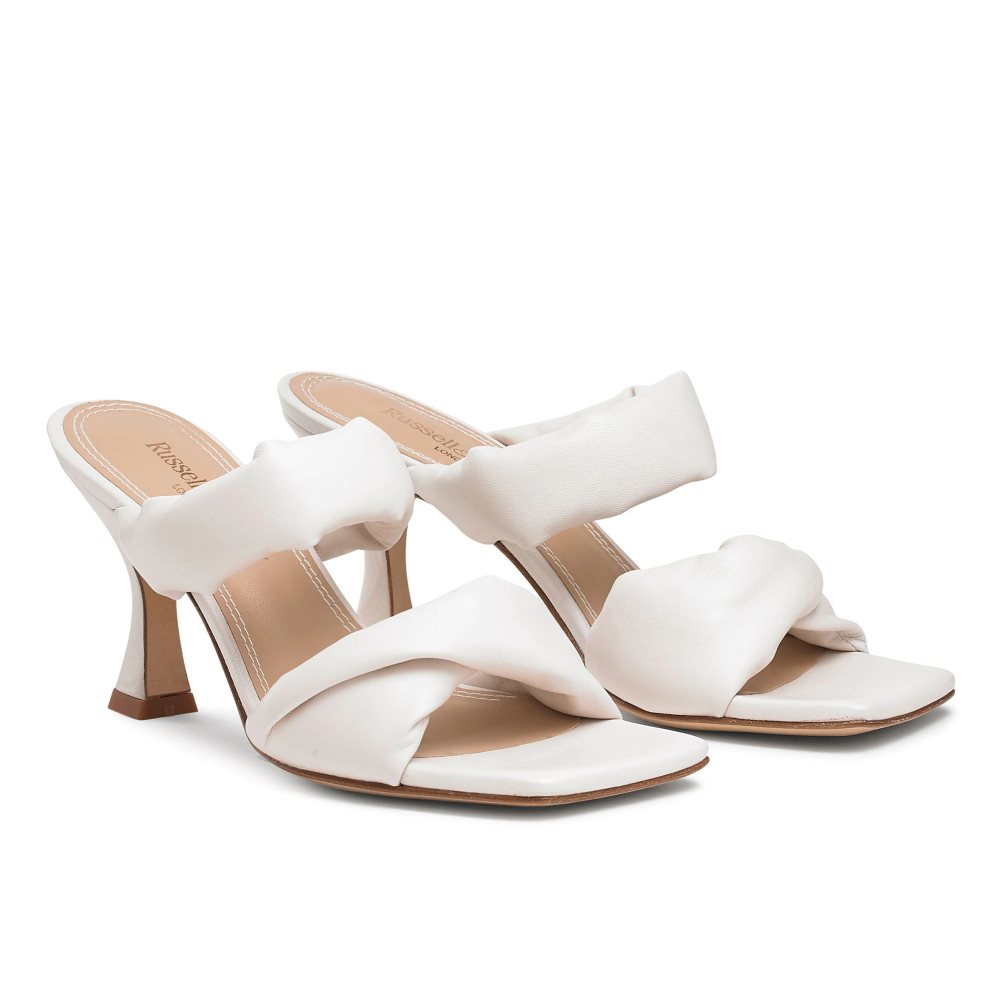 Russell & Bromley Cocktail Puff Rem Mules Skor Dam Vita | AILUV-9673