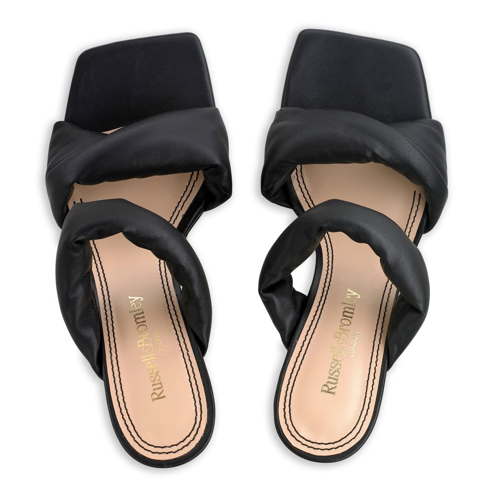 Russell & Bromley Cocktail Puff Rem Mules Skor Dam Svarta | IECFA-7942