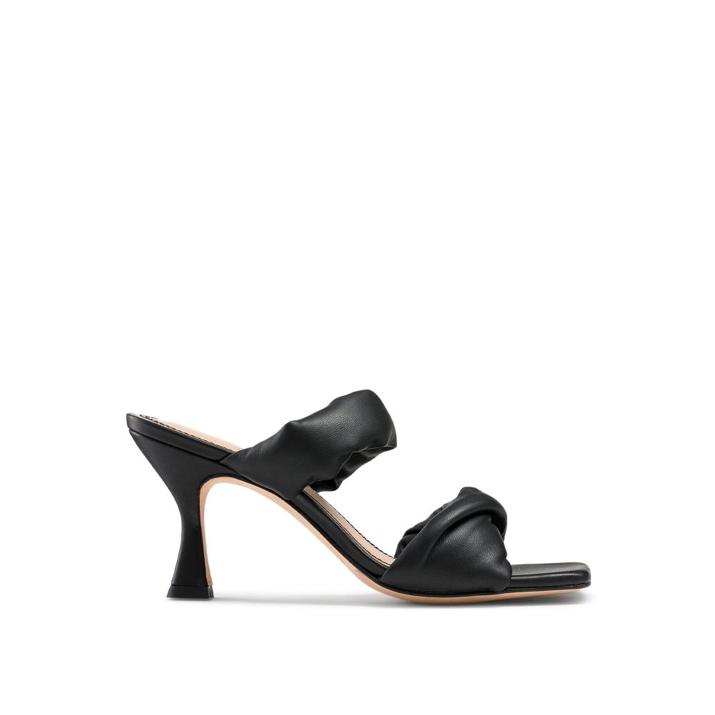 Russell & Bromley Cocktail Puff Rem Mules Skor Dam Svarta | IECFA-7942