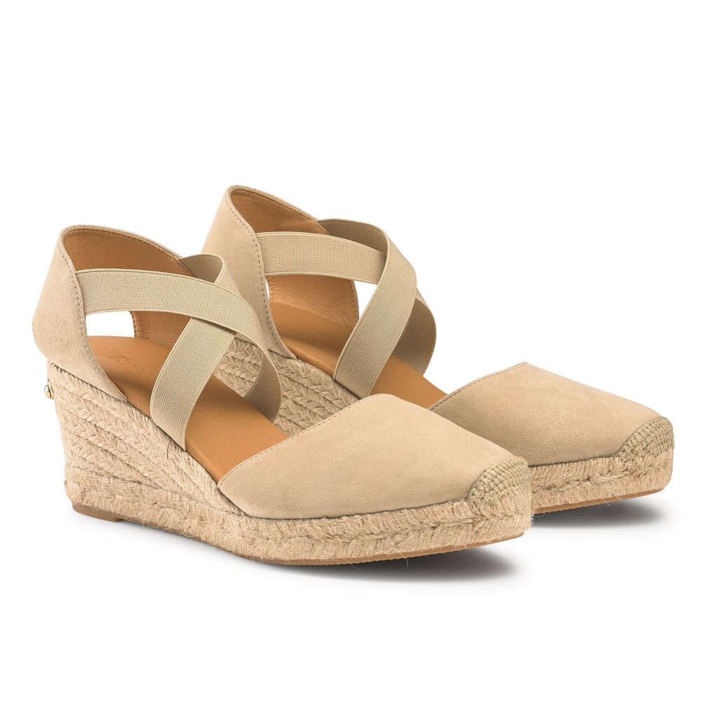 Russell & Bromley Coco-cross Elastic Espadrille Kilklack Dam Ljusbruna | EKUCB-8132
