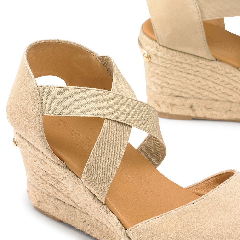 Russell & Bromley Coco-cross Elastic Espadrille Kilklack Dam Ljusbruna | EKUCB-8132