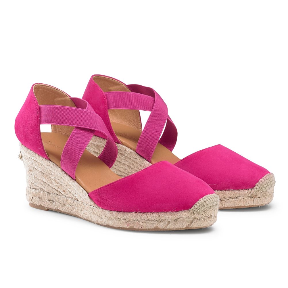 Russell & Bromley Coco-cross Elastic Espadrille Kilklack Dam Rosa | UDRES-0352